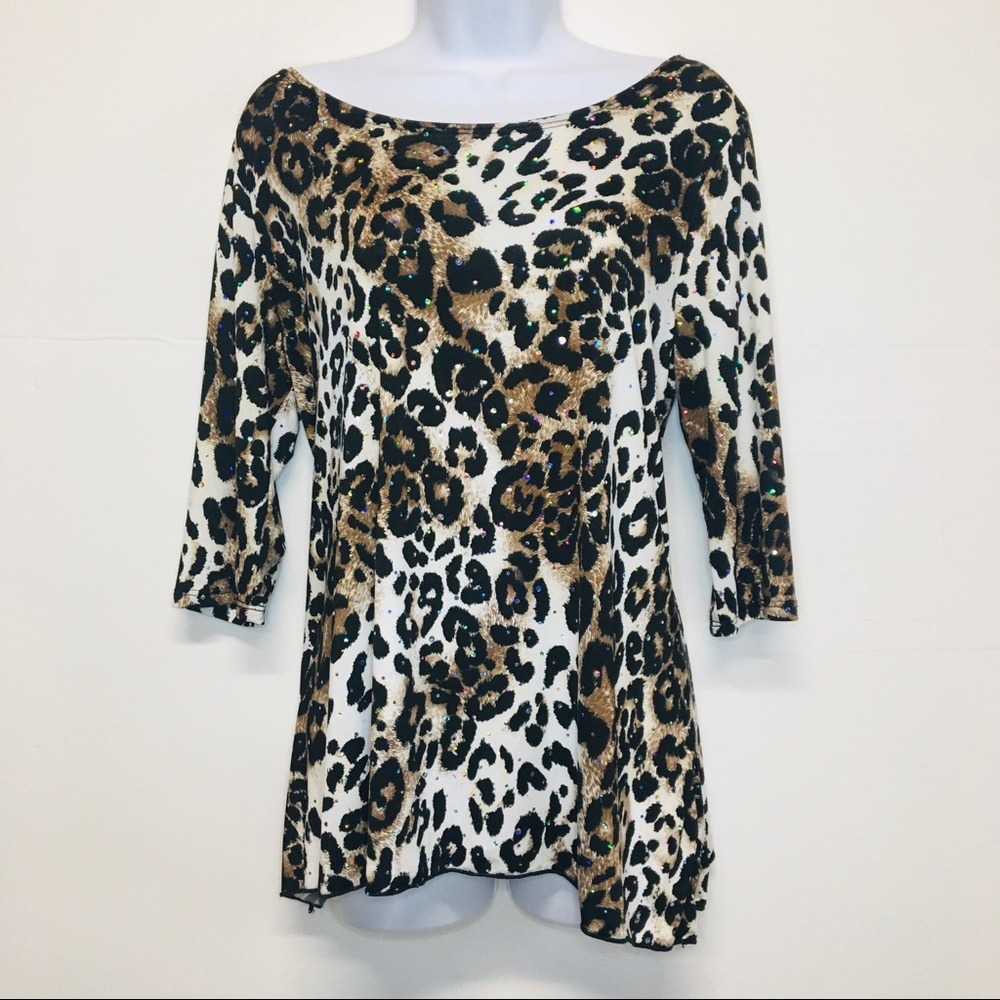 Animal Print with Sequins XL Top